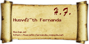 Husvéth Fernanda névjegykártya